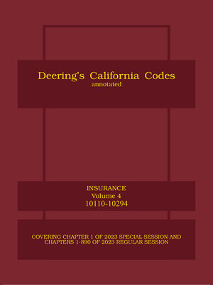 cover image of Deering's California Insurance Code